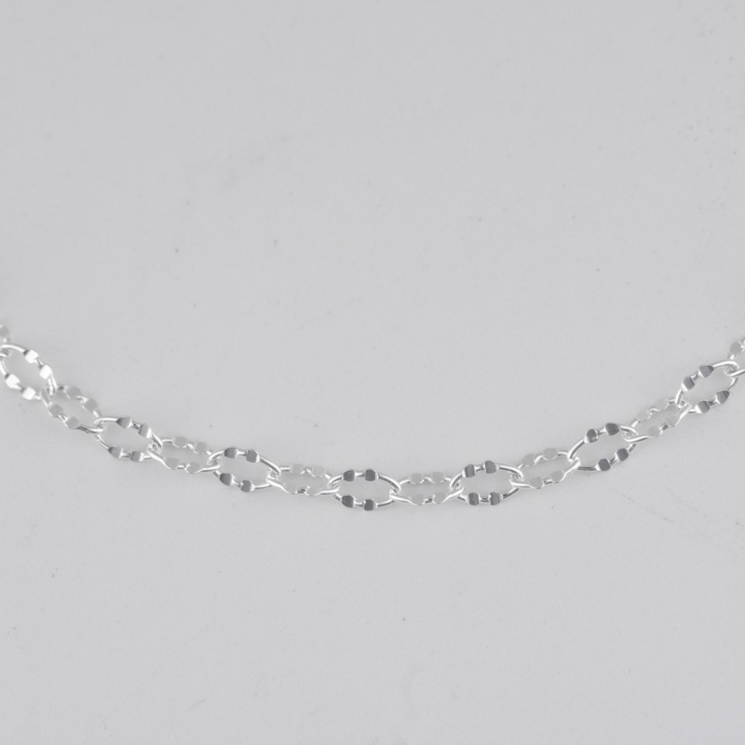 CADENA AROS DOBLES DIAMANTADOS CRUZADOS 2.5MM-45CM - Imagen 2